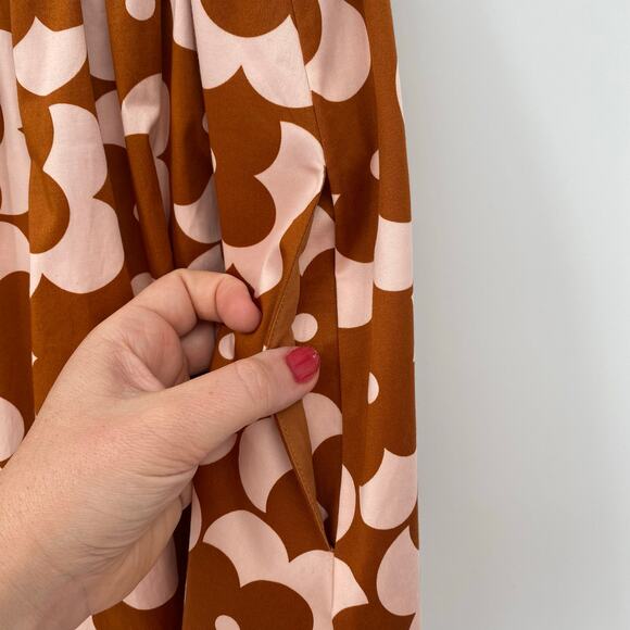 Hutch Anthropologie Women's Brown & Cream Retro Mod Floral Petra Romper Size 6 - Picture 8 of 12